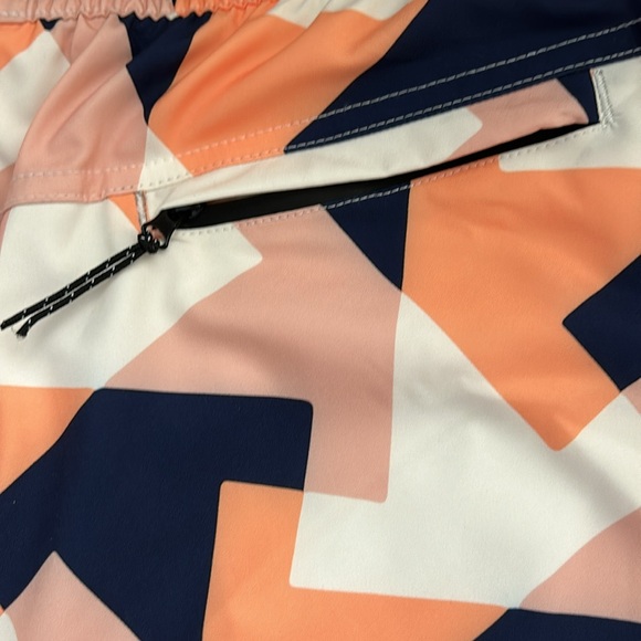 NWT SVRN Code Swim Trunks Mens XL Orange Blue Geo Sovereign Board Shorts - Picture 6 of 8